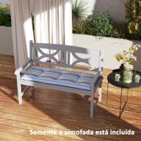 Outsunny Conjunto de 2 Almofadas para Banco de Jardim de 2 Lugares 120x50x5 cm Almofadas Retangulares  Impermeáveis Multicor(m-8)
