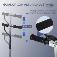 HOMCOM Trotinete Elétrica para Crianças + 7 Anos trotinete Dobrável com Altura Ajustável Bateria Recarregável 24V Velocidade até 12 km/h e Carga 50 kg 74x36x73-91 cm Vermelho(m-6)