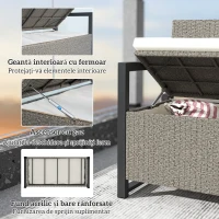 Outsunny Bancă de Grădină cu Spațiu de Depozitare, 117x60x86 cm, Alb Crem(m-5)