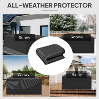 Outsunny 600D Oxford Outdoor Garden Furniture Sofa Set Cover, Waterproof Anti-UV Rattan Sun Lounger Protection Protector Cover, 275L x 205W x 90Hcm, Black(m-4)