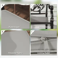 Outsunny Set of Two 45 x 45cm Garden Seat Cushions - Light Grey(m-4)