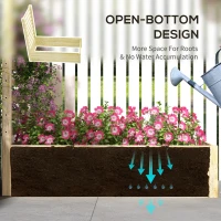 Outsunny Strat pentru Grădină Înălțat cu Fund Deschis, 115x60x110 cm, Lemn Natural(m-6)