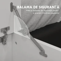 HOMCOM Bancă de Depozitare cu Balamale de Siguranță și Capac, 80x40x40 cm, Alb(m-5)