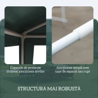 Outsunny Cort de Grădină cu 4 Orificii de Drenaj, Funii și Șuruburi,  293x293 cm, Verde(m-5)