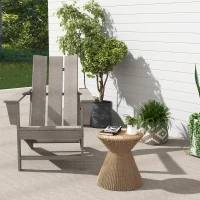Outsunny Silla de Jardín Adirondack con Asiento Extra Ancho Carga 120 kg para Patio Terraza Balcón 75x83x90 cm Gris Oscuro(m-2)
