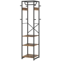 HOMCOM Multi-Storage Clothes Rack - Brown/Black(m-11)