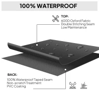 Outsunny 600D Oxford Outdoor Garden Furniture Sofa Set Cover, Waterproof Anti-UV Rattan Sun Lounger Protection Protector Cover, 275L x 205W x 90Hcm, Black(m-5)