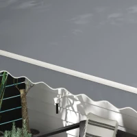Outsunny Markiza zewnętrzna ręczna przegubowa 4 m z korbą ręczną aluminium kolor biały + szary(m-8)