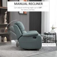 HOMCOM Fotel wypoczynkowy z regulacją nachylenia do 135°, obrotowy o wymiarach 93 cm x 100 cm x 98 cm ze stalowym stelażem, kolor zielony(m-4)