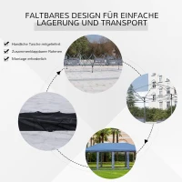 Outsunny Faltpavillon Gartenpavillon Pop-Up-Pavillion Stahl+Oxford+Mesh mit Tasche im Freien Cremeweiß 5,9 x 2,95 x 2,5 m(m-6)