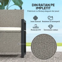 Outsunny Bancă de Grădină cu Spațiu de Depozitare, 117x60x86 cm, Alb Crem(m-6)