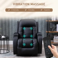 HOMCOM Fotel masujący z funkcją kołysania, podgrzewania Czarny(m-4)