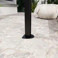 Outsunny Pergola tonnelle de jardin avec auvent réglable acier polyester haute densité 3 x 2,5 m crème(m-8)