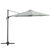 Outsunny LED Cantilever Parasol Garden Umbrella 3m Grey