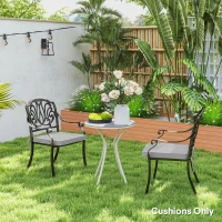 Outsunny Set of Two 45 x 45cm Garden Seat Cushions - Light Grey(m-8)