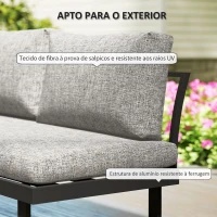 Outsunny Conjunto de Jardim de 3 Peças Móveis de Exterior com 2 Sofás de 2 Lugares e Mesa de Centro Versátil Conjunto de Sofá de Exterior  Cinza(m-6)