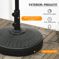 Outsunny Suport pentru Umbrela de Gradina cu diametrul 38-48 mm din Otel si HDPE cu Usa Laterala pentru Umplere, Ø48.5x36 cm(m-6)