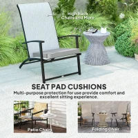 Outsunny Set of Two 45 x 45cm Garden Seat Cushions - Light Grey(m-6)