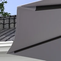 Outsunny Copertina de Rezerva pentru Umbrela, cu Priza de Aer, Rezistenta la UV si Apa, Ø295 cm, Gri(m-8)