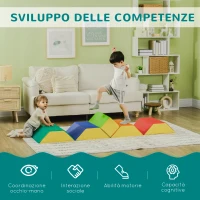 HOMCOM Set Costruzioni Morbide per Bambini con 5 Blocchi a Rettangolo e Trapezio, in PU e EPE, 48.3x19.1x48.3 cm, Multicolore(m-4)