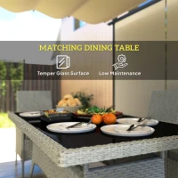 Outsunny Seven-Piece Rattan Dining Set - Grey(m-6)