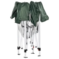 Outsunny Faltpavillon, Bierzelt, 4 abnehmbare Seitenwände, 2 Fenster, Metallrahmen, 2 x 2m, Dunkelgrün(m-12)