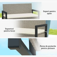 Outsunny Bancă de Grădină cu Spațiu de Depozitare, 117x60x86 cm, Alb Crem(m-8)