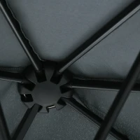 Outsunny Umbrelă Semicirculară Dublă cu Deschidere cu Manivelă, 7 Spițe și Suport în Cruce, 200x190x240 cm, Gri(m-9)