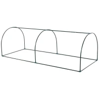 Outsunny Oustunny Serra da Giardino con Porte Anteriori a Cerniera, in Acciaio e PVC, 250x100x80 cm(m-8)