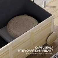 Outsunny Cutie de Depozitare pentru Grădină cu Roți si Prelată Interioară Rezistentă, 110x50x50 cm, Lemn Natural(m-6)