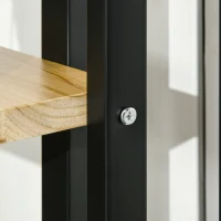 Outsunny Suport pentru Plante cu 4 Etaje din Lemn de Brad și Metal, 45x25x110 cm, Negru(m-9)