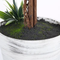 HOMCOM Set 2 Plante Artificiale Sferice cu Flori de Lavandă şi Vas, Ø24x60 cm, Verde(m-9)