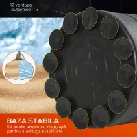HOMCOM Sac de Box Autoportant cu Bază Reîncărcabilă cu Apă și Nisip, Ø50x170 cm, Negru(m-5)