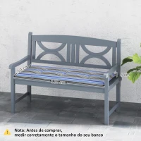 Outsunny Conjunto de 2 Almofadas para Banco de Jardim de 2 Lugares 120x50x5 cm Almofadas Retangulares  Impermeáveis Multicor(m-3)