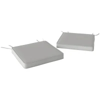 Outsunny Set of Two 45 x 45cm Garden Seat Cushions - Light Grey(m-1)