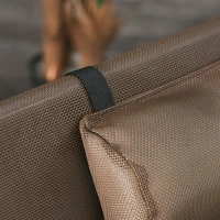 Outsunny Espreguiçadeira dobrável e reclinável de jardim com apoio de cabeça e encosto ajustável em 5 níveis Tecido textilene respirável 182x56x24,5 cm marrom(m-9)