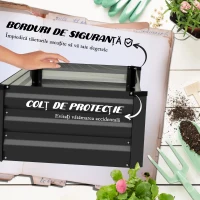 Outsunny Set de 2 Paturi Galvanizate Inaltate pentru Gradina(m-6)