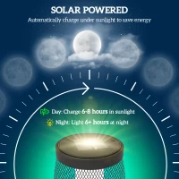 Outsunny Garden Solar Lamp, 71.5 cm Tall Metal Floor Lamp, Auto On/Off LED Solar Garden Light with Metal Wire Shade, IP44 for Outdoor, Porch, Pathway, Terrace, Black(m-4)