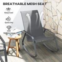 Outsunny Rocking Garden Chair - Grey(m-6)