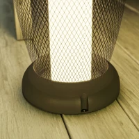 Outsunny Garden Solar Lamp, 71.5 cm Tall Metal Floor Lamp, Auto On/Off LED Solar Garden Light with Metal Wire Shade, IP44 for Outdoor, Porch, Pathway, Terrace, Black(m-9)