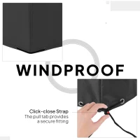 Outsunny 600D Oxford Outdoor Garden Furniture Sofa Set Cover, Waterproof Anti-UV Rattan Sun Lounger Protection Protector Cover, 275L x 205W x 90Hcm, Black(m-6)