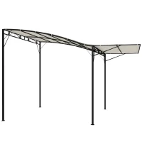 Outsunny Pergola tonnelle de jardin avec auvent réglable acier polyester haute densité 3 x 2,5 m crème(m-11)