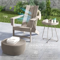 Outsunny Silla de Jardín Adirondack con Asiento Extra Ancho Carga 120 kg para Patio Terraza Balcón 75x83x90 cm Gris Oscuro(m-6)