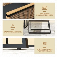 Outsunny Set Mobilier de Grădină din 4 Piese cu Canapea, 2 Fotolii și Măsuță de Cafea, 116x71x78 cm, Negru(m-8)