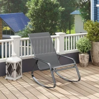 Outsunny Rocking Garden Chair - Grey(m-8)