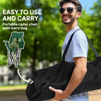 Outsunny Portable Padded Camping Chair, with Bag - Olive Green(m-6)