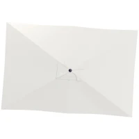 Outsunny Telo di Ricambio per Ombrellone Rettangolare 3x2 m a 6 Stecche, Poliestere Anti UV 50+, Beige(m-10)