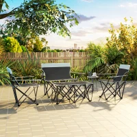 Outsunny Four-Piece Portable Picnic Table Set - Grey(m-8)