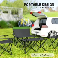 Outsunny Four-Piece Portable Picnic Table Set - Green(m-6)