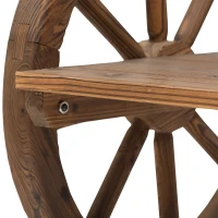 Outsunny Tuinbank bank tuinmeubelen armleuning wagen wielen design massief hout bruin(m-10)